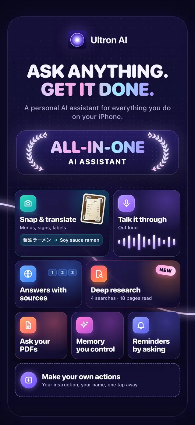 Ultron AI: Chatbot & Assistant — explore the app