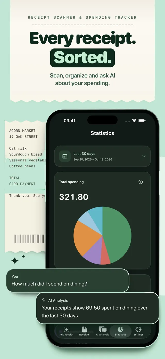 SumSnap: Receipt Scanner — explore the app